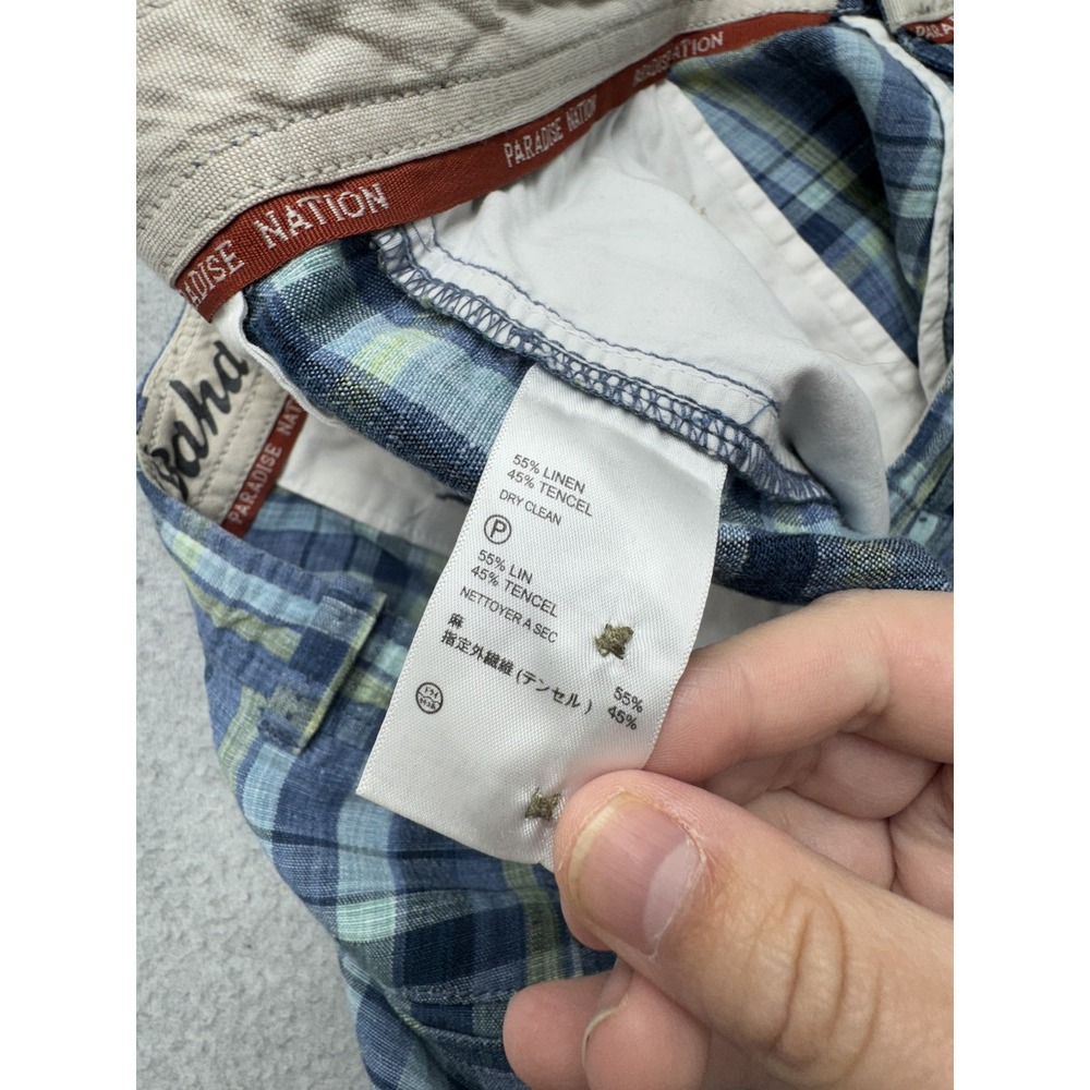 Tommy Bahama Shorts Mens 35 Plaid Linen Blend‎ Flat Front Casual Summer Golf - Picture 8 of 11